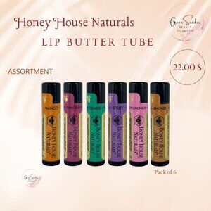 Honey House Naturals, Assortment Lip Butter Tube. Pack of 6